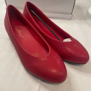 NEW Red Womens Shoes Angel Steps 7.5 Wedge Platform Heel Flats Style Jan